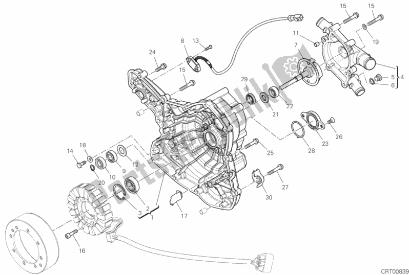 Alle onderdelen voor de Generator Deksel van de Ducati Multistrada 950 S Touring USA 2020